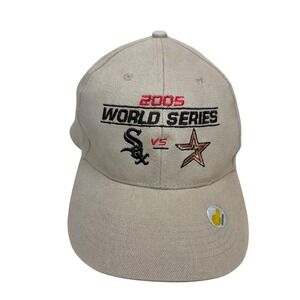 2005 World Series White Sox vs Astros Baseball Cap Hat Strapback Beige OSFA 59CM